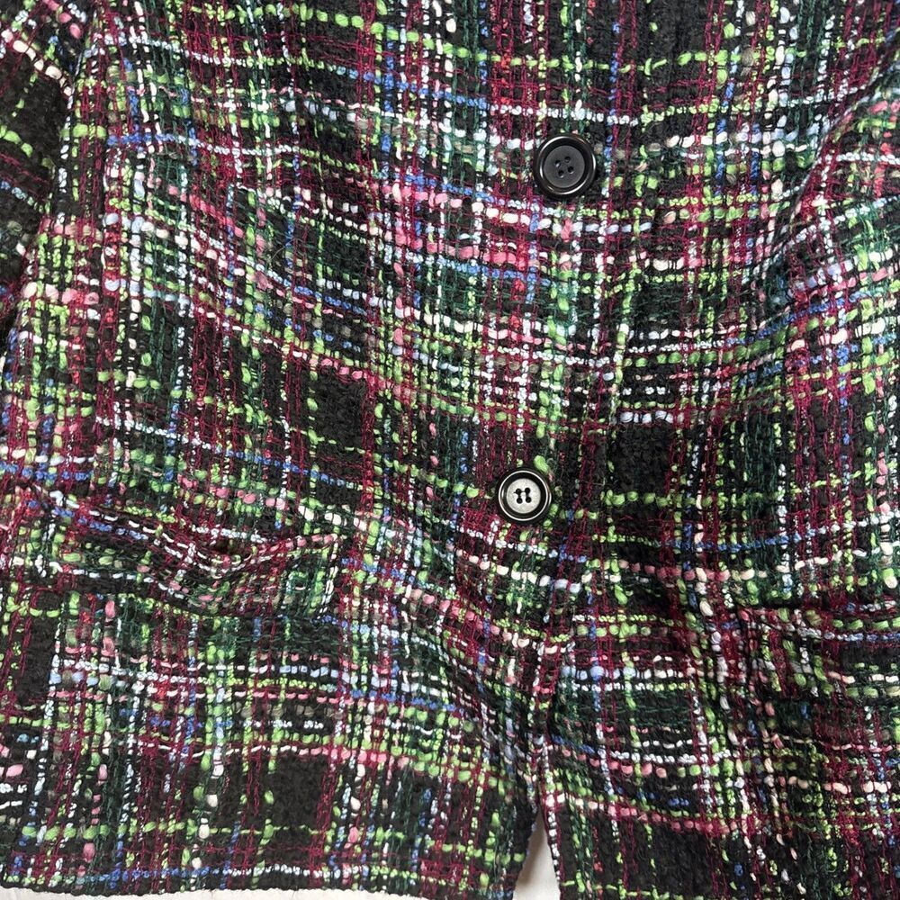 Women’s Multicolored Wool Blend Blazer Size 14 Petite Preowned - Picture 10 of 16